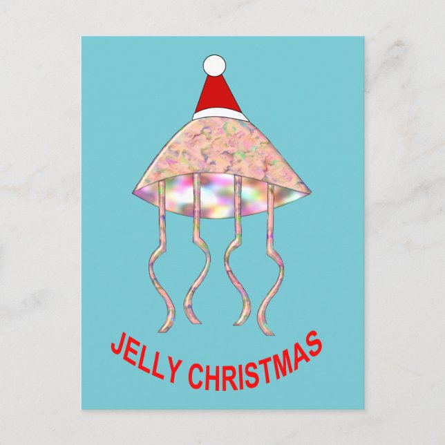 Christmas Party Jellyfish Personalized Postcard (Front)