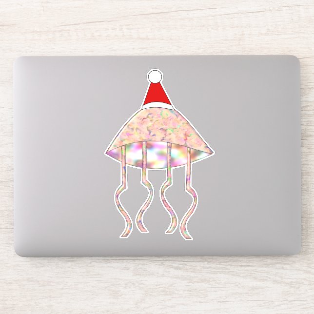 Christmas Party Jellyfish Sticker (Computer)