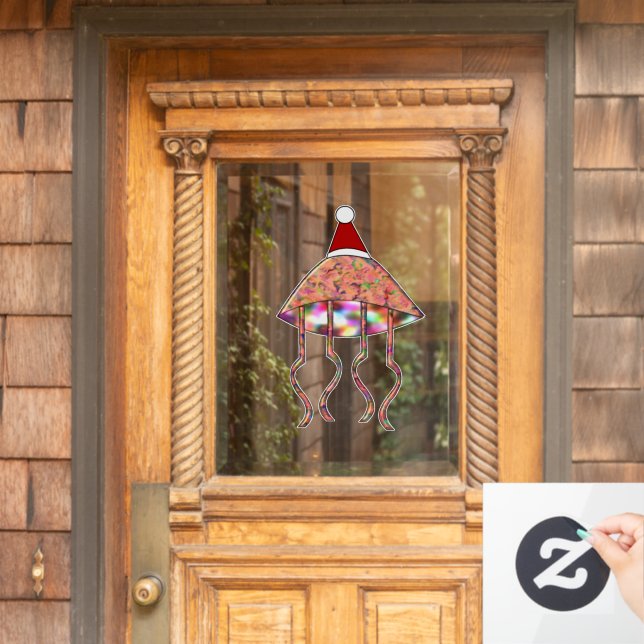Christmas Party Jellyfish Window Cling (Home Door)