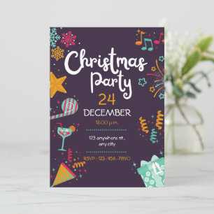 Christmas Party Jingle and Mingle Trendy Christmas Invitation