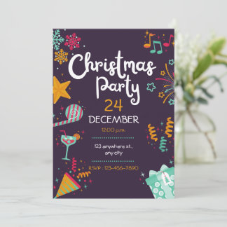 Christmas Party Jingle and Mingle Trendy Christmas Invitation