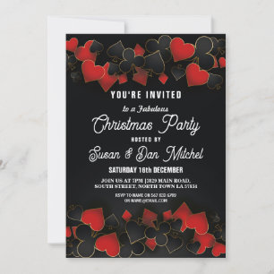 Christmas Party Las Vegas Casino Cards Invite
