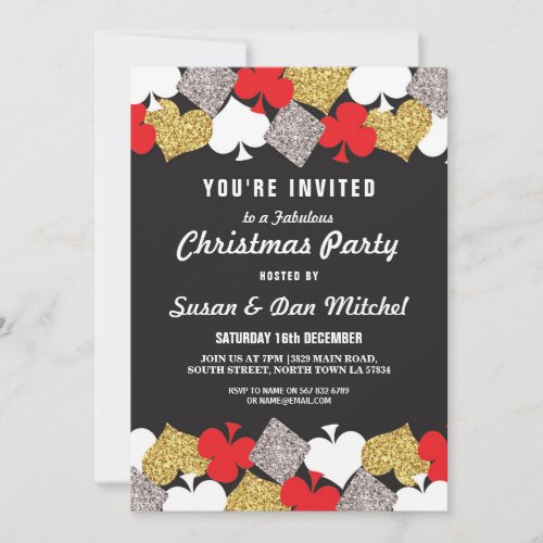 Christmas Party Las Vegas Casino Cards Invite