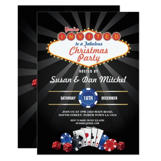 Christmas Party Las Vegas Dice Invite Christmas Party Las Vegas Dice Invite