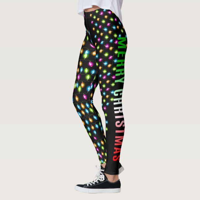 Christmas Party Leggings, Christmas light Leggings (Left)