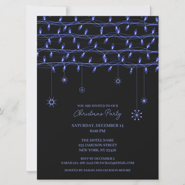 Christmas Party Lights Invitation (Front)