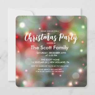 Christmas Party Lights Invitation