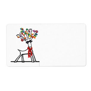 christmas party lights reindeer label