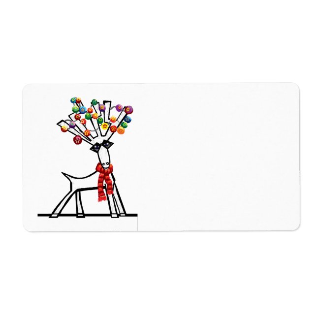 christmas party lights reindeer label (Front)