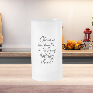 Christmas party love laughter cheer frosted glass beer mug