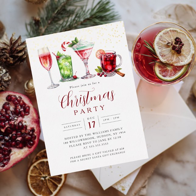 Christmas Party Making Spirits Bright Foil Invitation (Creator Uploaded)