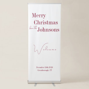 Christmas Party Minimal Burgundy Retractable Banner