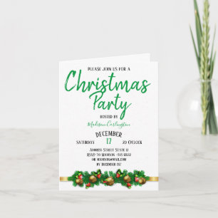 Christmas party Mistletoe Bells Decorative 2 Invitation