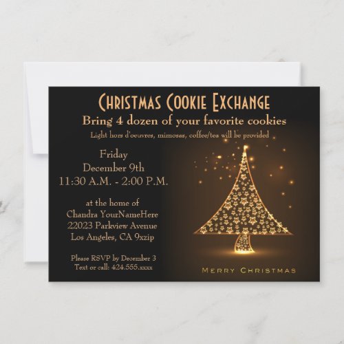 Christmas Party Modern Bronze Invitation