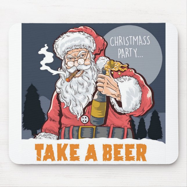 Christmas Party Mousepad (Illustration of Santa Claus!)