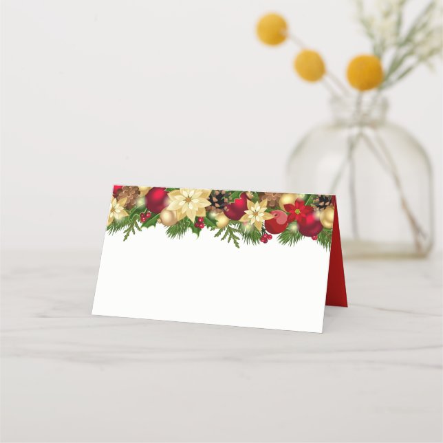 Christmas Party Name Place Card (Front)