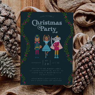 Christmas Party Nutcracker Green Invitation