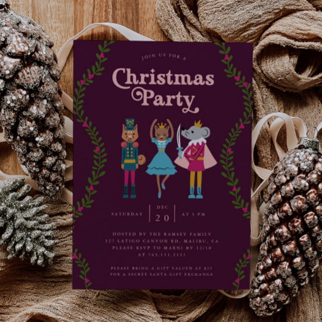 Christmas Party Nutcracker Red Invitation (Creator Uploaded)