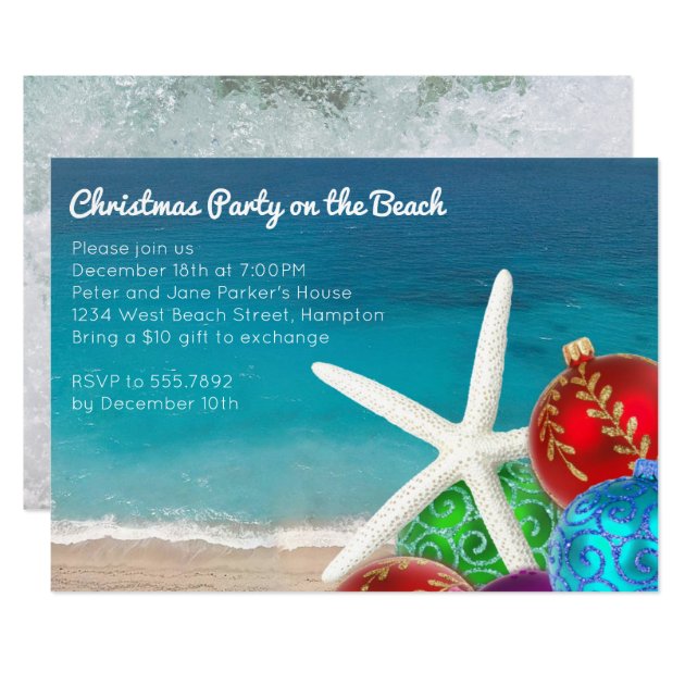 Christmas Party On The Beach Invitation