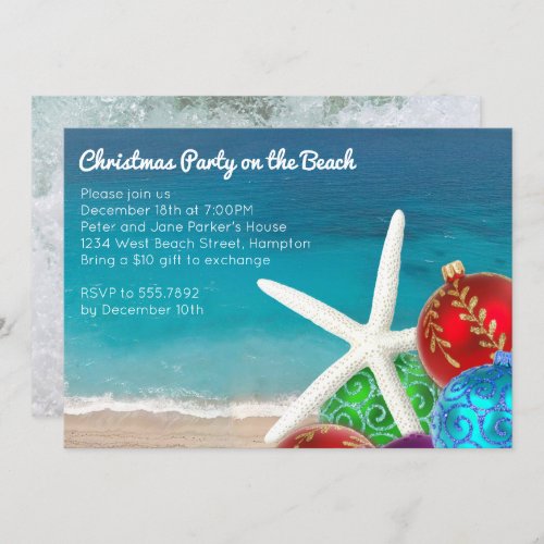 Christmas Party on the Beach Invitation