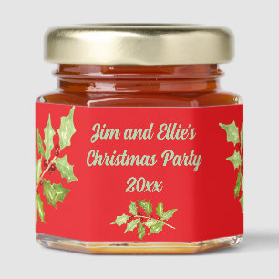 Christmas Party or Christmas Wedding Party Favors Honey Jar Favors