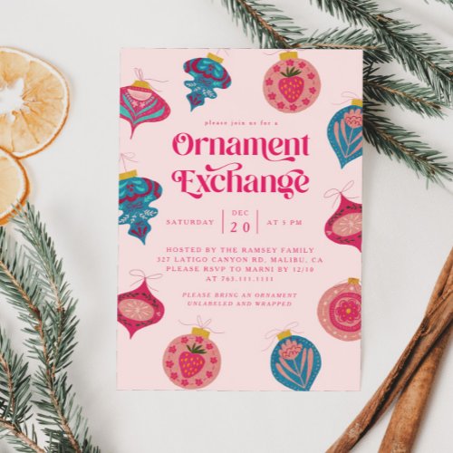 Christmas Party Ornament Exchange Invitation