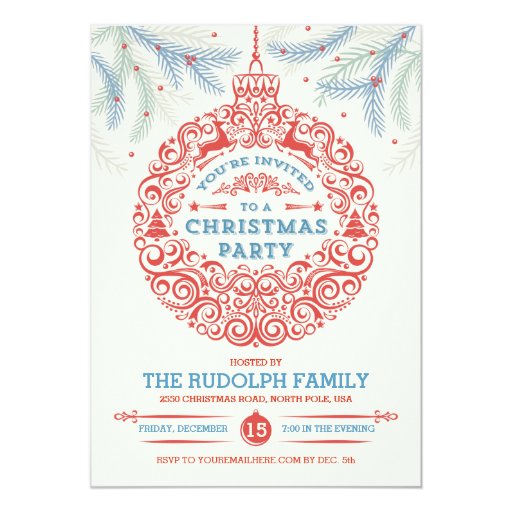 Christmas Ornament Party Invitations 8