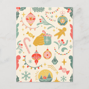 Christmas party ornaments Invitation Postcard