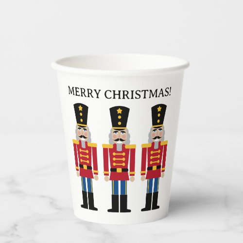 Christmas party paper cups with nutcracker drawing