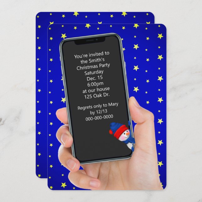 Christmas Party Phone Text Message  Invitation (Front/Back)