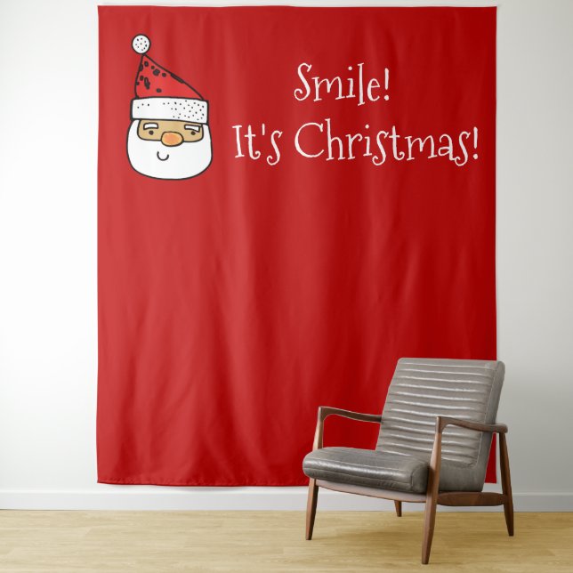 Christmas Party Photo Booth Backdrop Smile Santa (In Situ)