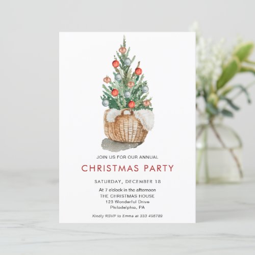 Christmas Party Pine tree Holiday Dinner Invitatio Invitation