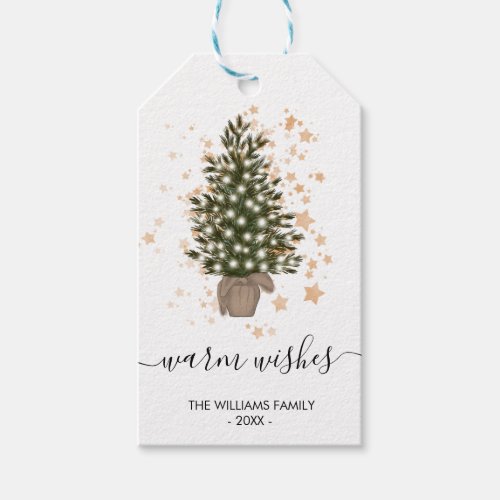 Christmas Party Pine tree Holiday Dinner Sparkles  Gift Tags
