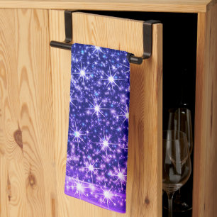 Christmas Party Pink Blue Tree Winter Black Rustic Kitchen Towel