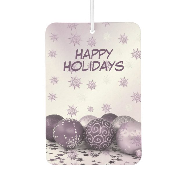 Christmas Party Pink Purple Ornament Snowflakes Air Freshener (Front)