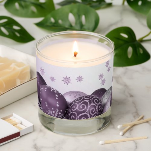 Christmas Party Pink Purple Ornament Snowflakes Scented Candle