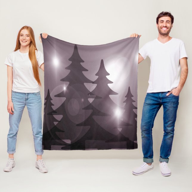 Christmas Party Pink Trees Holiday Winter Elegant Fleece Blanket (In Situ)