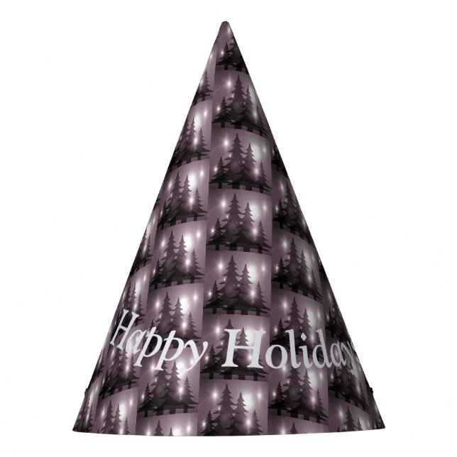 Christmas Party Pink Trees Holiday Winter Elegant Hat (Front)