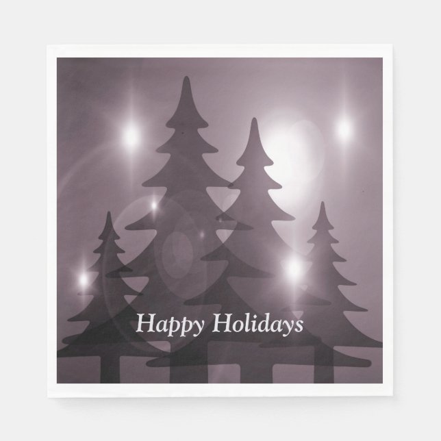 Christmas Party Pink Trees Holiday Winter Elegant Napkins (Front)