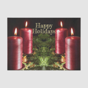 Christmas Party Red Candles Winter Holidays Tissue Paper