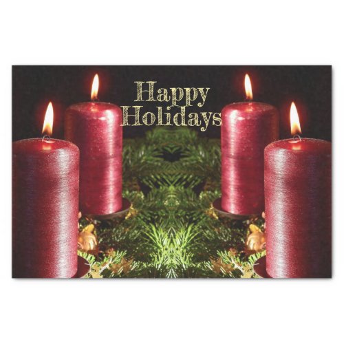 Christmas Party Red Candles Winter Holidays Tissue Paper