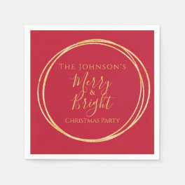 Christmas Party Red Gold Napkins