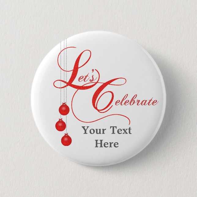 Christmas Party Red Lace Pinback Button (Front)