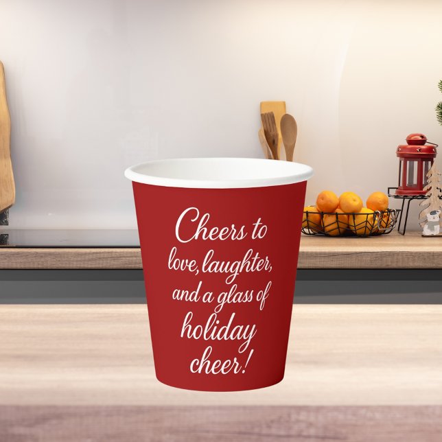 Christmas party red white love laughter cheer paper cups (Creator Uploaded)