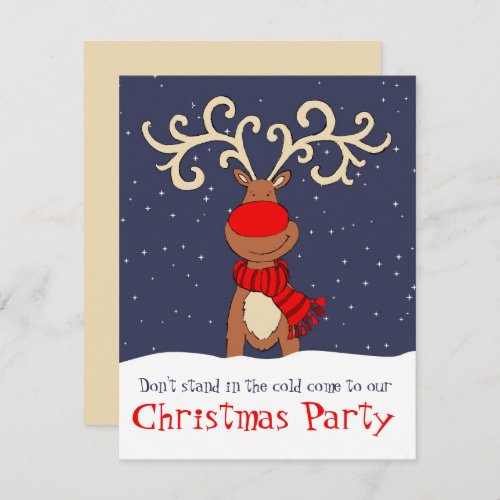 christmas party reindeer come in invitation
