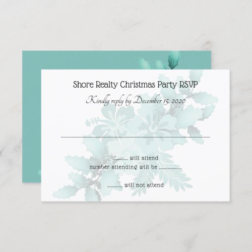 Christmas Party RSVP Guest Count Hibiscus Invitation