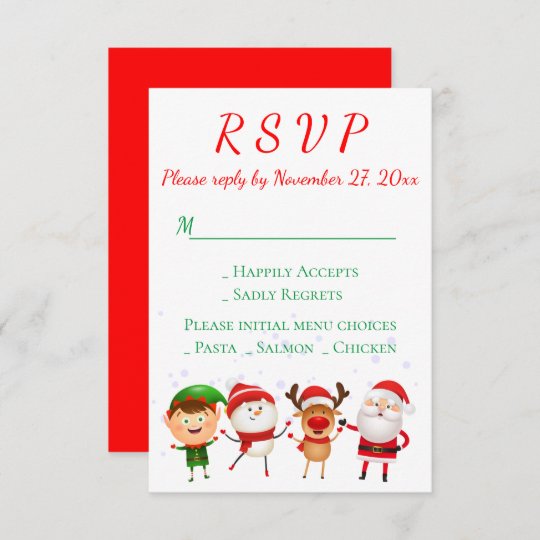 Christmas Party RSVP Red Green Santa Holiday Invitation | Zazzle.com