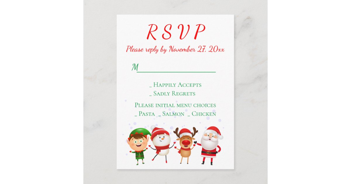 christmas-party-rsvp-red-green-santa-holiday-invitation-postcard-zazzle