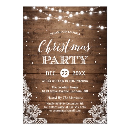 Rustic Christmas Party Invitations 4