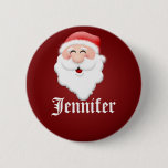 Christmas Party Santa Claus Name Tags Pinback Button